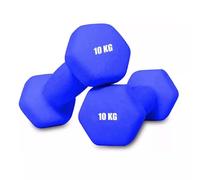 10kg x 2 Neoprene Dumbbells Pair - Non-Slip Hex Dumbbell Weights for Strength Training & Home Gym - Anti-Roll Design & Comfortable Grip - Blue
