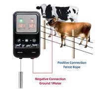 10KM Electric Fence Energiser for Cattle Sheep Horse Animals Farm Livestock Pulse Transformer Device Kit 12V EU-PLUG Black