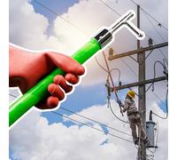 10KV High Voltage Insulation Switching Pole, 20 16 15 13 10 6 Ft Detachable Splicing Electrical Safety Pull Rod, Length Adjustable Rescue Hook(3-Section 4.5m/177in/14.8ft)