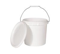10L Plastic Bucket Pail + Handle & Lid - Heavy Duty ¦ Food Grade BPA Free ¦ Multi-use Fermentation Feed Dry Food Liquid Chemicals Hydroponics Storage Container