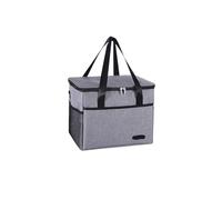 10L 25L 30L Thicken Cooler Bag Folding Fresh Keeping Waterproof Nylon Steak Outdoors Picnic Drinks Insulation Thermal Bag Ice Pack(GRAY,L 25L)