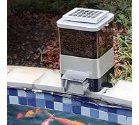 10L Automatic Fish Feeder For Pond Solar Powered & AC/Battery Backup Weatherproof Outdoor Timed Fish Feeder, Animal-Proof Design For Koi Goldfish Ponds & Aquariums