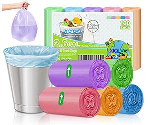 10L Bin Bags Small Garbage Bags Bathroom Pedal Bin liners Wastebasket Bins bags for Kitchen,Office,Colorful,110 Count