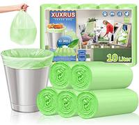 10L Bin Liners 200 Count Small Food Waste Bin Bags,Green Bin Bags, 3 Gallon Rubbish Bags for Kitchen