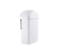 10L Bin with Soft Touch Flip Auto Closing Lid, Waste Paper Bin for Kitchen, Bathroom, Bedroom, Living Room, Office (White)