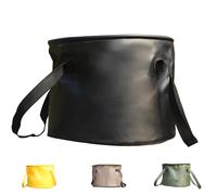 10L Collapsible Water Container, Black Folding Water Bucket, Camping Water Carrier with Handle, Outdoor Sports Lightweight Portable Collapsible Bucket Versatile for Traveling Fishing Hiking Boating