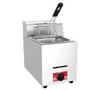 10L Commercial Gas Fryer, Top Basket Stainless Steel Fryer Restaurant Home Fries Chip