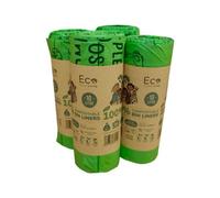 Eco Green Living 100% Compostable & Recyclable 10 Litre Bin Liners. Biodegradable & Plastic Free. Strong Leak Proof Caddy Bags, Small Bin Bags for Food Waste & Kitchen Caddies, 42cm x 54cm 72 Bags