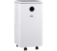HOMCOM 10L/Day 2.5L WiFi Smart Dehumidifier, Portable - White - 25cm x 25cm x 50cm