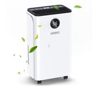 10L/Day Dehumidifier Real-Time Digital Humidity Display & Control, Childlock, Smart Dehumidify/Laundry Dry/Sleep Mode, 24H Timer for Home/Basement/Office, 3 Color Light, 2L Water Tank & Drainage Hose
