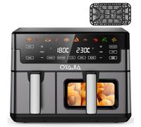 10L Dual Basket Air Fryer,Family Size Digital with 2 Drawer,Energy and Time Saver with 10 Cooking Presets for Oil Free & Low Fat Healthy Cooking,Smart Touch Screen,Dishwasher Safe,Black