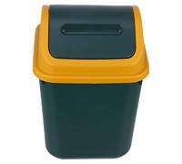 10l Flip Top Trash Can with Lid for Bathroom Paper Waste | PP Compact Design, Green Minimalist Style, Home under Sink Use, Keeps Trash Hidden and Odors Contained