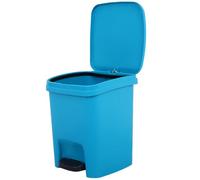 10L Green Plastic Step Trash Can with Foot Pedal and Lid | Odor-sealing Flip Top Design, Bedside or Desk Side Use, for Bags and Paper Waste, Modern Look