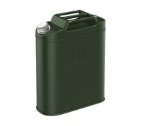 10L Metal Container with Spout & Handle, Metal Fuel Container with Flexible Pouring Spout for Automotive & Emergency Use, Heavy Duty Gas Can for Trucks, Cars, Motorcycles Vehicles Equipment (Green)