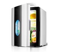 10L Mini Fridge With Window Portable Cosmetic Refrigerator Electric Reefer Makeup Skincare Fridge Drinks Cooling Cooler & Food Heating AC+DC Compatibility Small Household Dormitory Car Refrigerator (