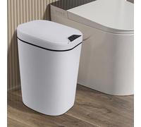 10L Motion Sensor Trash Can Bathroom Kitchen Small Touchless Trash Can with Lid, Plastic Automatic Garbage Bin Smart Waste Rubbish Bin Electric Dustbin for Kitchen, Office, Living Room, Bedroom