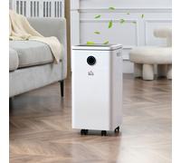 HOMCOM 10L/Day 2.5L Portable Dehumidifier With Wifi Smart App Control For Home Laundry, White