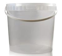 10L Plastic Bucket Pail + Handle & Lid - Heavy Duty ¦ Food Grade BPA Free ¦ Multi-use Fermentation Feed Dry Food Liquid Chemicals Hydroponics Storage Container CLEAR