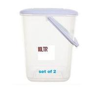 10L Plastic Canister Food Storer Storage CONTAINERS Set of 2