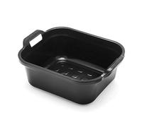 10L Plastic Large Washing Up Bowl Kitchen Basin Sink with Handles (Black)