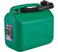 Draper 10L Plastic Petrol Can | Jerry Fuel Diesel Can | 10000cc Water Container | 20mm Flexible Spout Diameter | 290mm Spout Length | 09055, Green