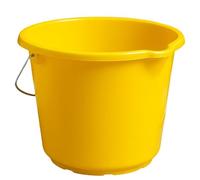 10L Plastic Yellow Bucket Heavy Duty Builders Water Storage Strong Metal Handle