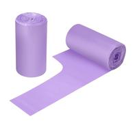 10L Portable Bin Bags,60 Counts Thicken portable Small Trash Bags for Office, Kitchen,Bedroom Trash Can,Strong Garbage Bags（Purple）