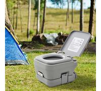 10L Portable Travel Toilet Outdoor Camping with 2 Detachable Tanks HOMCOM Grey One Size