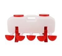 10L Semi Automatic Chicken Waterer, Poultry Water Feeder with 10 Bowls, Self Stopping When Full, Large Capacity Polypropylene Waterer for Chickens Ducks Geese