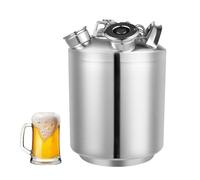 10L Stainless Steel Cleaning Container - 3 Head Beer Line Cleaning Device with Lid, Durable 304 Steel Beer Cleaning Barrel for Tap System, Homebrew, Large Capacity & Easy to Move (Silver)