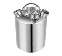 10L Stainless Steel Cleaning Keg, Beer Line Cleaner with 3 Head Lid & A-Type S-Type Keg Spears for Home Brewing Hotel Bar Pub, Silver