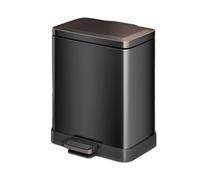 10L Stainless Steel Step Trash Can with Lid - Anti-Fingerprint Bathroom Bin, Removable Inner Bucket, Stylish Black Design for Home & Office Use