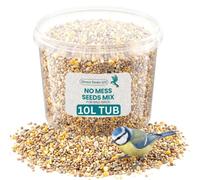 (10L TUB) No Mess Seed for Wild Bird Food Mix Premium Clean Feed No Grow Wild Garden Feeding Natural Husk Free Blend for Finches Sparrows Year Round Nutrition Quality Seed Pack