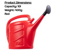 10L Watering Can Garden Watering Jug Plastic Plant Waterer With Detachable Sprinkler Rose Head Large Capacity Red