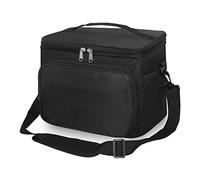 10L Waterproof Insulated Picnic Lunch Bag with Adjustable Shoulder Strap，Large Leakproof Soft Cool Tote Bags for Men/Women/Adult,Thermal Reusable Lunch Box for Work/Camping/Outdoor/BBQ/Party(Black)