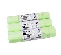 10L x 150 Tie Handle Compostable Kitchen Caddy Liners - Large Food Waste Bin Liners - EN 13432-10 Litre Tie-Handle Bags with Composting Guide