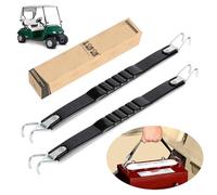 10L0L 2 Pack Golf Cart Battery Lifting Strap, Carbon Leather Black Rubber Hook Strap for Trojan, Yamaha, Club Car & EZGO Golf Carts