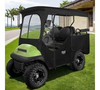 10L0L 4 Passenger Golf Buggy Driving Enclosure for Club Car Precedent with Extended Roof, 4-Sided Clear Window 420D Rain Cover All Weather Windproof Waterproof, Black