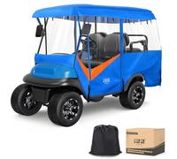 10L0L 4 Passenger Golf Cart Enclosure - 86" Roof Fit, Universal Golf Cart Cover for Yamaha Club Car EZGO,Waterproof 600D Rain Cover,Transparent Tail Light Panel,4-Sided Clear Windows Blue