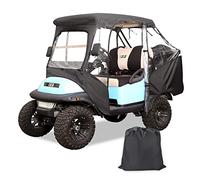 10L0L 4 Passengers Golf Cart Enclosures for Club Car Precedent with Security Side Mirror Openings, Waterproof Portable Transparent Golf Buggy Storage Driving Cover - 4-Sided Black