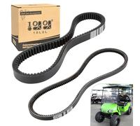 10L0L Clutch Drive & Starter Belts Kit for EZGO TXT, Medalist, Marathon, Workhorse 1994-up Golf Cart with 295/350cc 4 Cycle Engines, OEM 72054G01 72024G01 72025G01 26414G01 630587