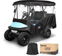 10L0L Deluxe Golf Cart Enclosure Universal for Yamaha, EZGO and Club Car, 4-Passenger Golf Cart Cover 600D Waterproof Windproof Material Portable Transparent on 4 Sides (86-inch Roof)