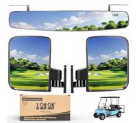 10L0L Golf Buggy Mirrors Contains Folding Side Mirrors and 16.5" Panoramic Rear View Mirror Universal for Yamaha/Club Car DS Precedent/EZGO TXT RXV