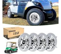 10L0L Golf Buggy Wheel Trims,Easy to Install Sturdy 8 Inch Luxury Universal Golf Cart Wheel Covers Hub Caps for Yamaha Club Car EZGO and Other Golf Buggies (Set of 4)