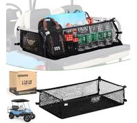10L0L Golf Cart 4 Passenger Reticulum Bag for Yamaha EZGO Club Car Elastic Netting Small Cargo Net Car Organizer Heavy Duty with Hooks