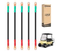 10L0L Golf Cart Battery Cables 4 Gauge for Yamaha G2 G8 G9 36V, Golf Cart Club Car DS 1995+ 48V, Club Car DS 1981+ 36V, Welding Battery Pure Copper Flexible Cable with Terminal Connector (Set of 5)