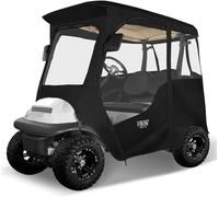 10L0L Golf Cart Deluxe Enclosure for 2 Passenger Club Car Precedent,600D Waterproof 4-Sided Protection Golf Buggy Keep Warm Cover Driving Enclosure,Roof up to 59" L(Black)