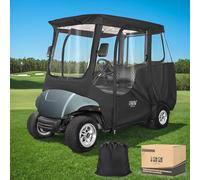 10L0L Golf Cart Driving Enclosure 2 Passenger for Yamaha G14 G22 G29 Drive2 with Security Side Mirror Openings, Golf Buggy Rain Cover Enclosure 2 Seater with Roll-up Windshield 4-Sided Clear Window