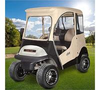10L0L Golf Cart Driving Enclosure for 2 Passenger Club Car Precedent/Tempo,600D Deluxe Heavy Duty Oxford Cloth Waterproof Windproof UV Block Rain Cover(Black/Khaki)