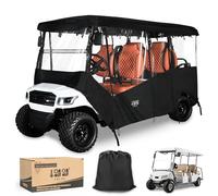 10L0L Golf Cart Driving Enclosures 6/4+2 Passenger Extended Roof, Universal Golf Cart Rain Cover for Yamaha EZGO TXT RXV Club Car Precedent DS 86.61" Roof 600D Waterproof Heavy Duty Zipper-Black